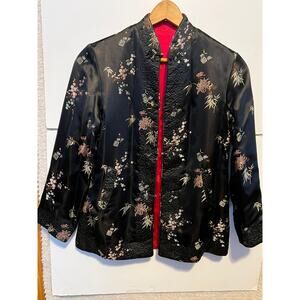 Reversible Handmade Embroidered Oriental  Silk ? Jacket/Blazer S-M